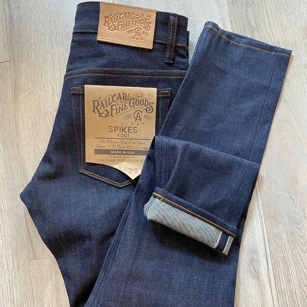 Railcar Fine Goods - Spikes x001 Slim Taper 13.5oz Jeans